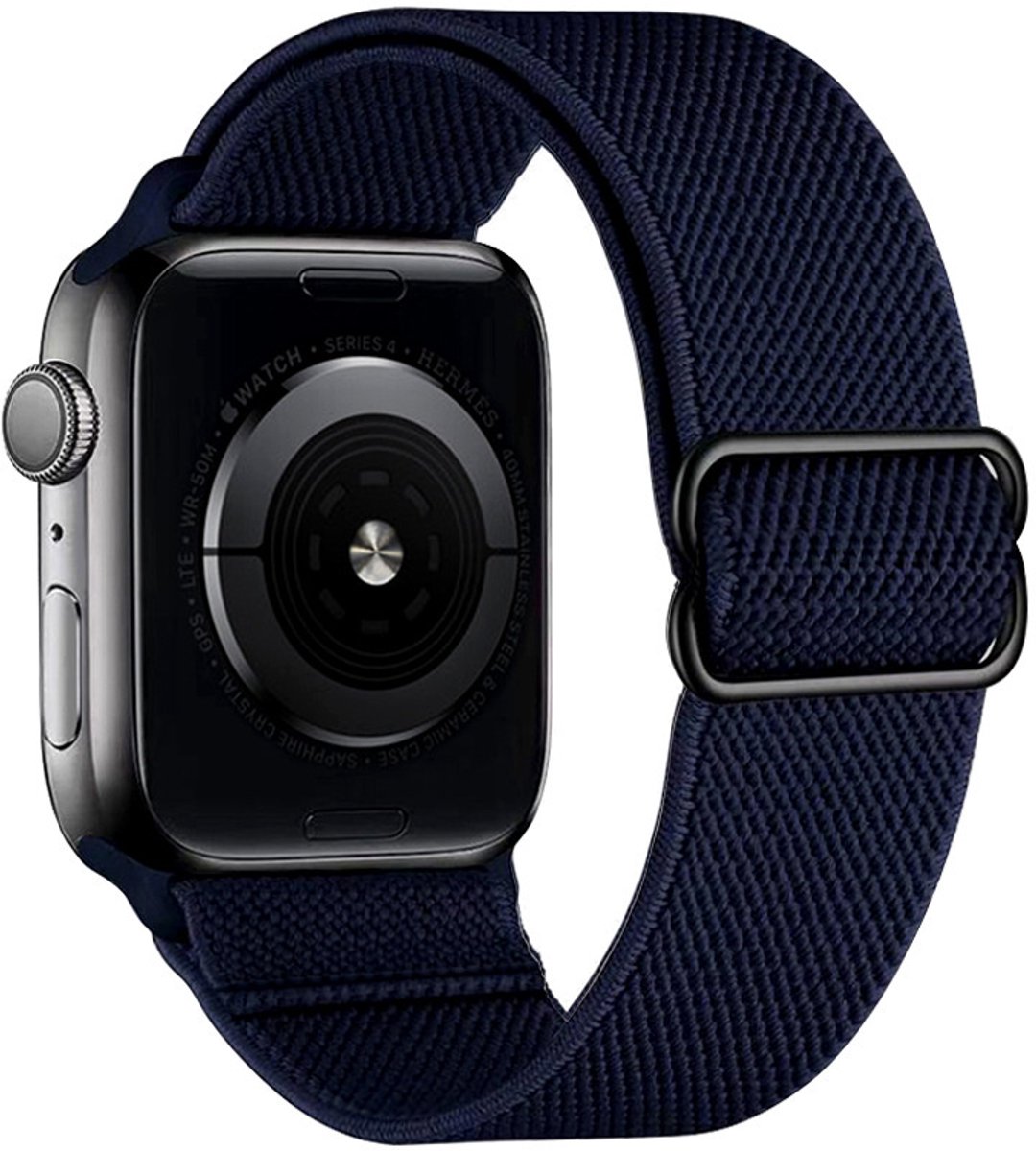 Nylon solo loop band - middernacht - Geschikt voor Apple Watch 42mm, 44mm & 45mm