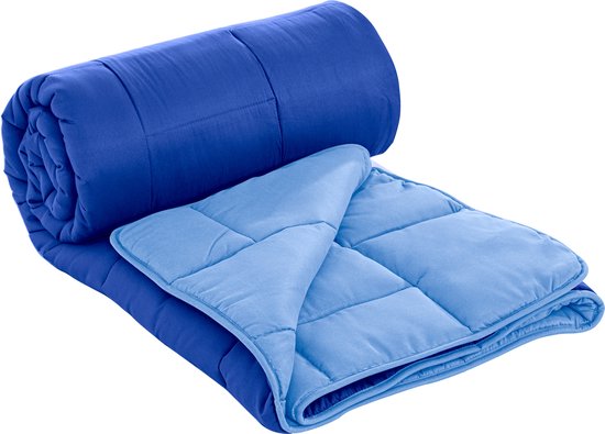 Herzberg HG-2020BCO: Hotelkwaliteit Microfiber Dekbed - 200x200cm - blauw