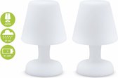 Alice's Garden LED-tafellamp - set van 2 - 26cm - waterdicht - oplaadbaar