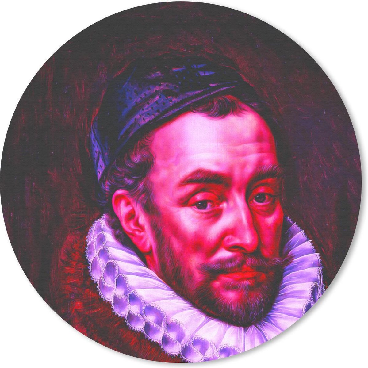 Muismat rond 50x50 cm - Mousepad Willem van Oranje - Kunst - Verf - Ronde muismatten