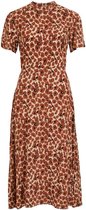 Vila Jurk Vilana Leo S/s Midi Dress/ka 14069738 Nomad/leo Dames Maat - 40