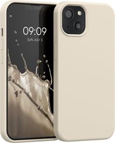 kwmobile telefoonhoesje geschikt voor Apple iPhone 13 - Hoesje met siliconen coating - Smartphone case in crème