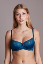 Alexandra Dames Lingerie Niet-voorgevormde beugel halfgevulde Bh (15-206) - WINTERSALE - Maat 75D - PETROL-BLAUW