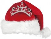 kerstmuts prinses dames wit/rood