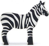 safaridier Zebra junior 8,8 x 8,3 cm hout zwart/wit