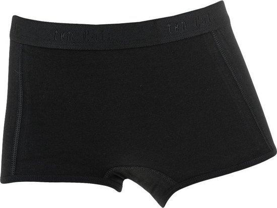 Zwarte Ten Cate short met brede, elastische band met logo. Zachte katoenen stof.