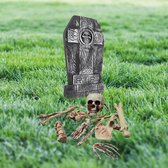 Halloween - Complete horror tuin decoratie set kerkhof met grafsteen bloederige botten/schedel - Halloween feest decoratie