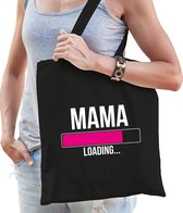 Mama loading - cadeau katoenen tas zwart voor dames - Cadeau aanstaande mama