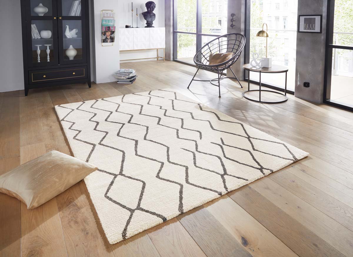 Design vloerkleed Vienne Elle Decoration - crème/grijs 160x230 cm