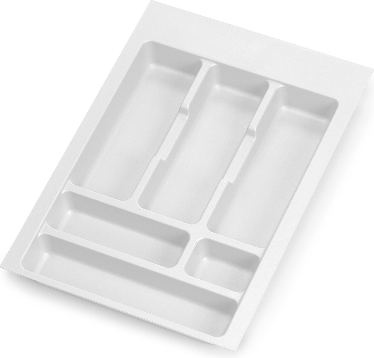 Emuca Bestekbak Optima voor keukenladen Vertex/Concept 500, unit 400 mm, Planken 16mm, Kunststof, Wit