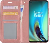 OnePlus Nord 2 Hoes Bookcase rose Goud - Flipcase rose Goud - OnePlus Nord 2 Book Cover - OnePlus Nord 2 Hoesje rose Goud