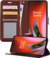 OnePlus Nord 2 Hoesje Book Case Hoes Portemonnee Cover - OnePlus Nord 2 Case Hoesje Wallet Case - Bruin