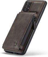 CASEME Telefoonhoesje Geschikt voor Samsung Galaxy A52 - Hoesje met Portemonnee - Coffee