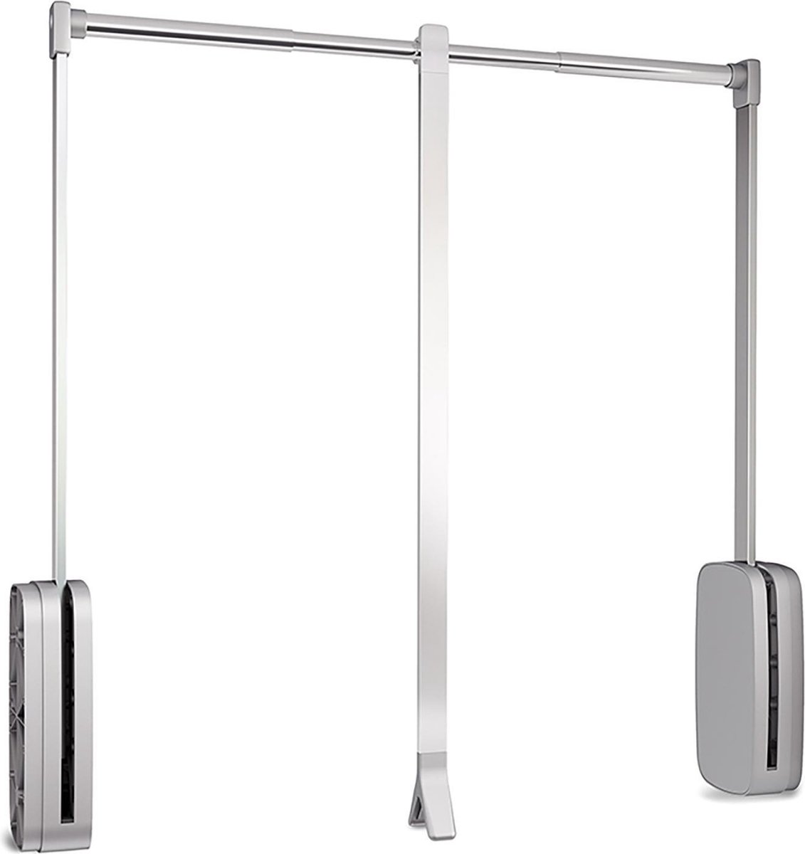 Emuca Opvouwbare garderobestang voor garderobekasten Sling, verstelbaar 600-830 mm, tot 12 kg, Staal, Verchroomd
