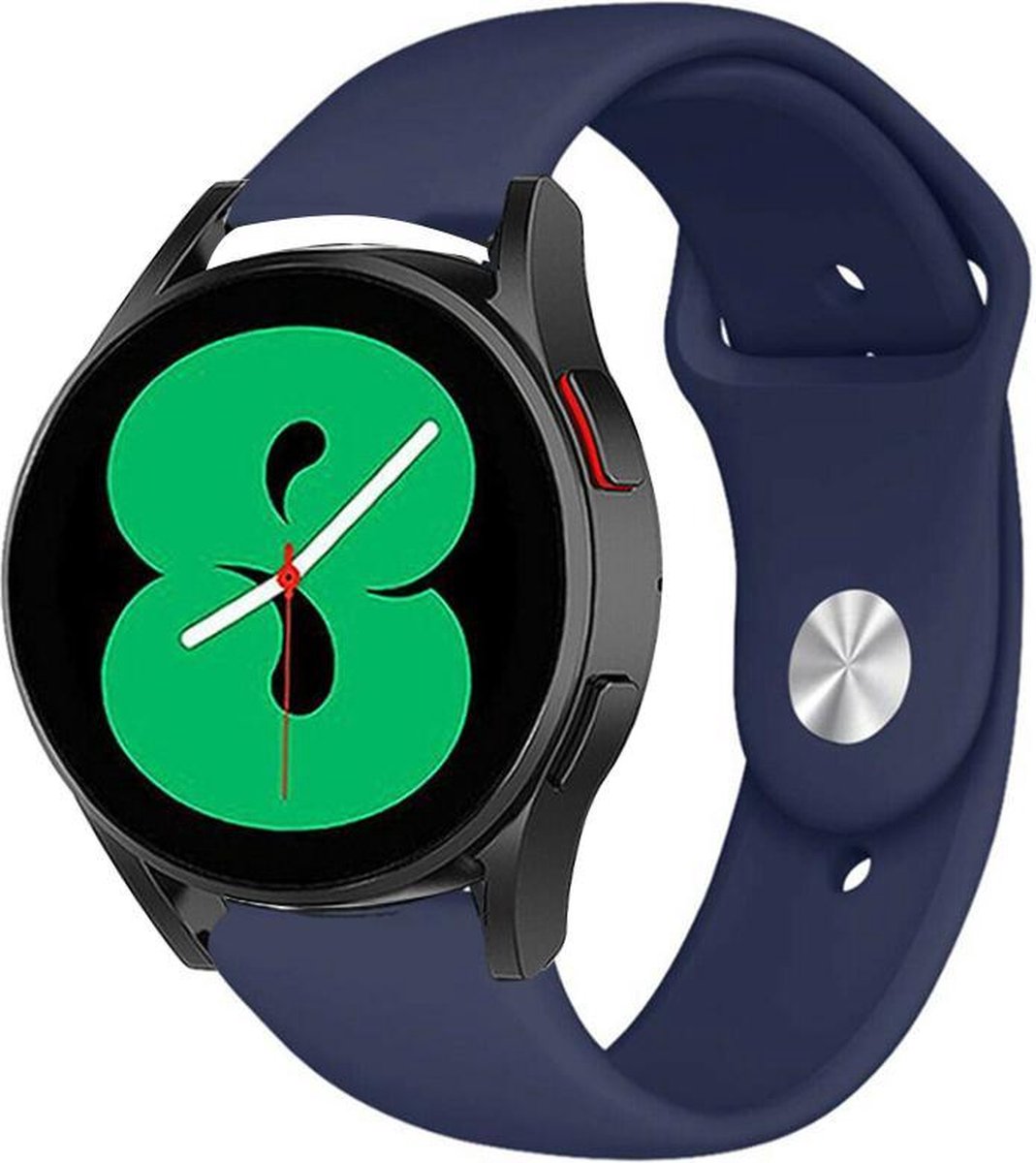 Strap-it Sport horlogebandje - geschikt voor Samsung Galaxy Watch 7 (40 & 44mm) / Galaxy Watch 6 (Classic) / Galaxy Watch 5 / Watch 5 Pro / Watch 4 (Classic) / Watch FE - sport siliconen bandje voor Galaxy Watch 4-5-6 alle varianten - donkerblauw