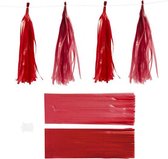 tassels junior 12x35 cm zijdepapier rood 12 stuks