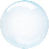 folieballon Clearz Crystal Clear 46 cm transparant blauw