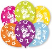 ballonnen 2 jaar 27,5 cm latex 6 stuks