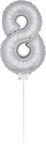 folieballon 8 jaar junior 36 cm zilver