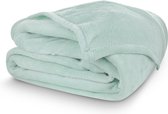 Excellence Coral Toison d'150x200cm- 100% Polyester- Plaid- Couverture-Bedspread couleur vert menthe
