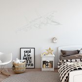 Muursticker Straaljager -  Lichtgrijs -  120 x 58 cm  -  baby en kinderkamer - Muursticker4Sale