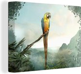 Canvas Schilderij Dieren - Tropisch - Papegaai - 80x60 cm - Wanddecoratie