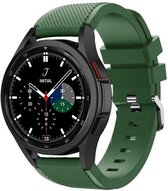 Strap-it Siliconen bandje - gechikt voor Samsung Galaxy Watch 6 / 6 Classic / Watch 5 / 5 Pro / Watch 4 / 4 Classic - siliconen horlogeband geschikt voor Galaxy Watch 4-5-6 alle varianten - groen