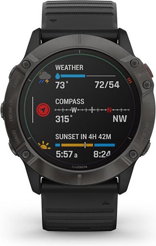 Garmin fēnix 6X Chrono Smartwatch  - 51 mm - Zwart - Garmin