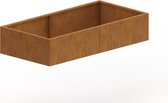 MySteel Cortenstaal plantenbak Texas xxl 2000x1000 Inclusief Bodemplaat  - Hoogte: 300mm