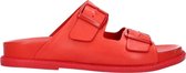 Tango | Hazel 1-c red leather footbed sandal - red sole | Maat: 37