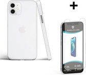 ShieldCase Extreem dun geschikt voor Apple iPhone 12 / 12 Pro hoesje - 6.1 inch - transparant + glazen Screen Protector