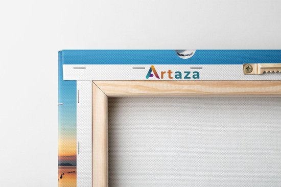 Artaza Peinture Sur Toile Avion Survolant Une Mer Colorée - 60x40 - Photo Sur Toile - Impression Sur Toile