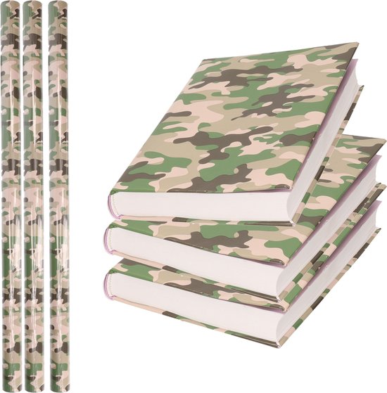 In detail registreren comfortabel 3x Rollen kadopapier / kaftpapier 200 x 70 cm - camouflage groen -  kaftpapier voor... | bol.com