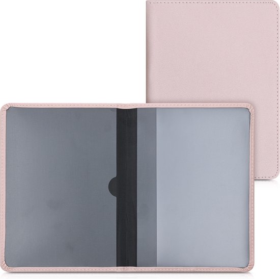 Housse kwmobile pour papiers de voiture et certificat d'immatriculation - Housse de protection en simili cuir en or rose - Convient aux papiers de voiture italiens