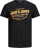Jack & Jones T-shirt Jjelogo Tee Ss O-neck 2 Col Aw21 No 12189734 Black/slim Mannen Maat - XL
