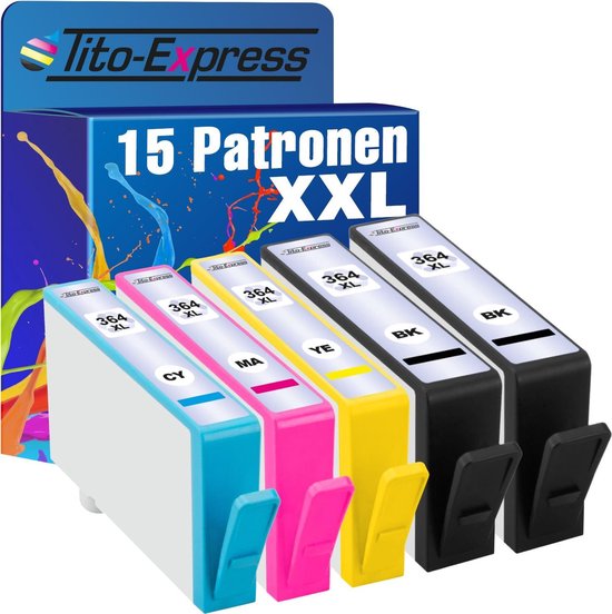 PlatinumSerie 15x inkt cartridge alternatief voor HP 364XL 364 XL - Tito-EXpress