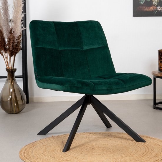 Bronx71® Velvet fauteuil Eevi groen