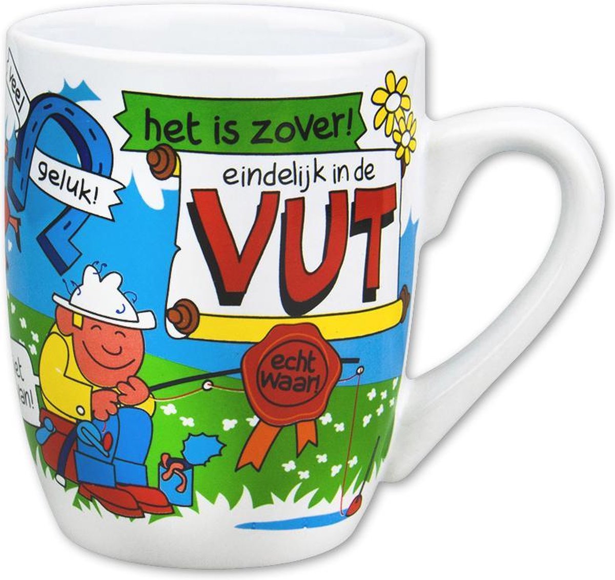Paper Dreams Mok Cartoon-stijl Vut Keramiek 325 Ml Geel/wit