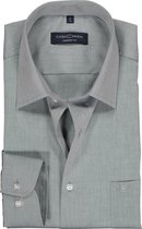 Casa Moda Chemise pour homme en popeline grise Manchette combinée sans repassage - 48