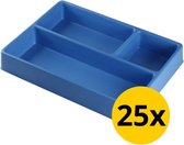 Datona® Vakverdeling met 3 compartimenten - 25 stuks - Blauw