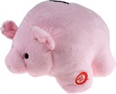 spaarvarken Piggy Bank pluche 17 cm roze