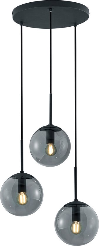 LED Hanglamp - Torna Balina - E14 Fitting - 3-lichts - Rond - Mat Antraciet - Aluminium
