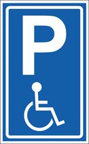 Invalidenparkeerplaats sticker, E6 320 x 200 mm