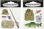 Darice - Finishing accentz set 3x fishing + 3x fishing vest rod