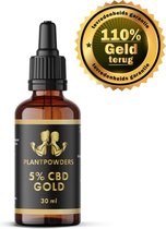 Plantpowders - CBD Olie - Full Spectrum - 5% CBD Gold - Hennepzaadolie - Vegan - Supplementen - Druppelaar - 30 ml