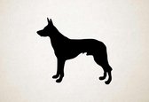 Silhouette hond - KoolieKoolie - M - 60x67cm - Zwart - wanddecoratie