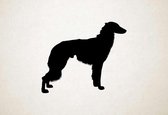 Silhouette hond - Longhaired Whippet - Langharige Whippet - XS - 25x30cm - Zwart - wanddecoratie