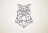 Line Art - Uil 6 - XS - 30x23cm - EssenhoutWit - geometrische wanddecoratie