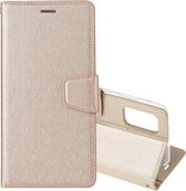 Voor Samsung Galaxy A71 5G Zijden Textuur Horizontale Flip Leren Case met Houder & Kaartsleuven & Portemonnee & Fotolijst (Goud)