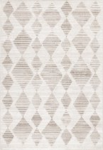 Modern berber-look vloerkleed Taznaxt - crème 5102 - 80x150 cm